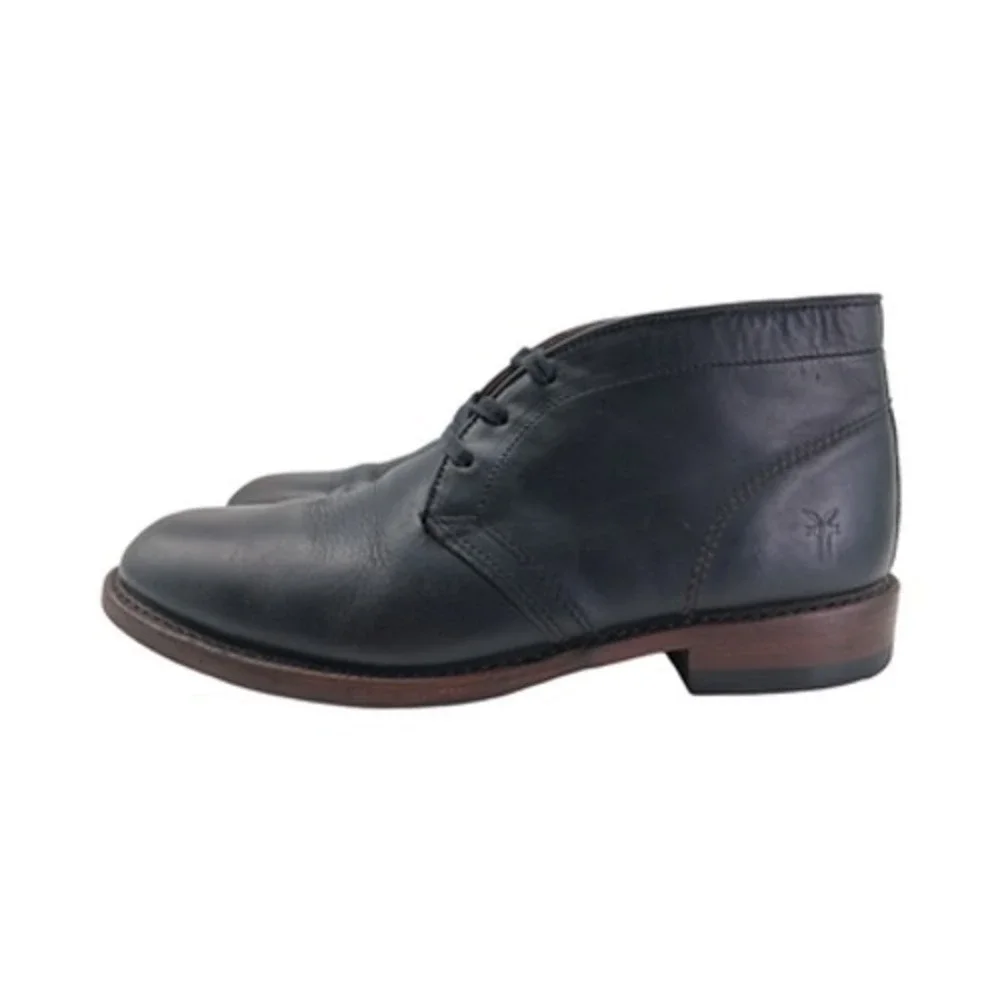 Frye Boots Mens Size 10 Narrow Black Leather Chukka Ankle Casual Dress Boots USA